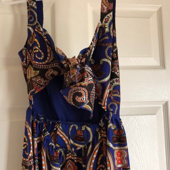 Paisley design, cobalt blue dress - Picture 3 of 3